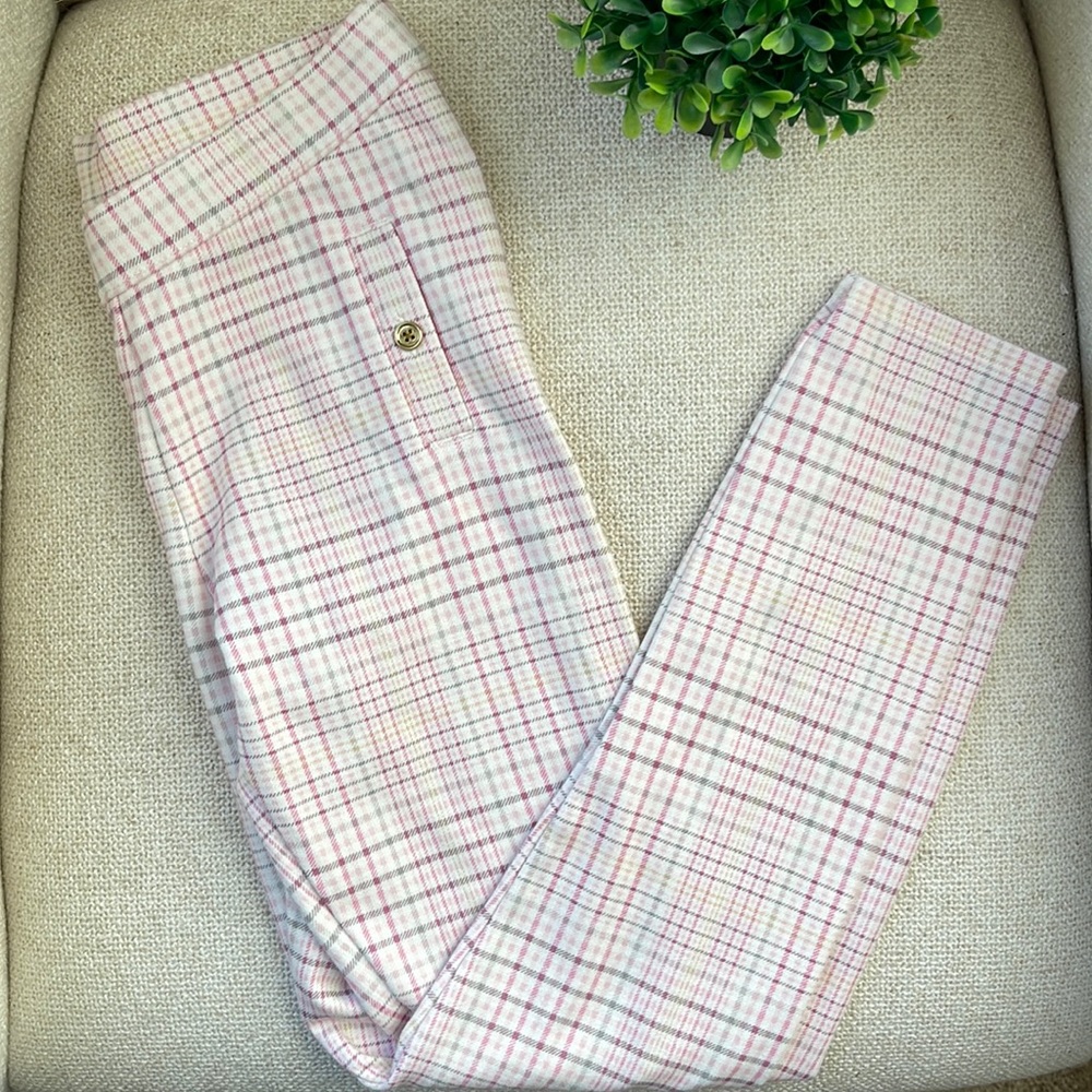 Janie and Jack girls size 10 pink/grey plaid leggings